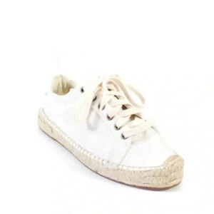 Soludos off white canvas espadrille platform tennis sneaker sz 10 sneakerdrille